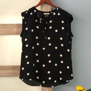 Van Heusen Blouse polka Dots black and white size L